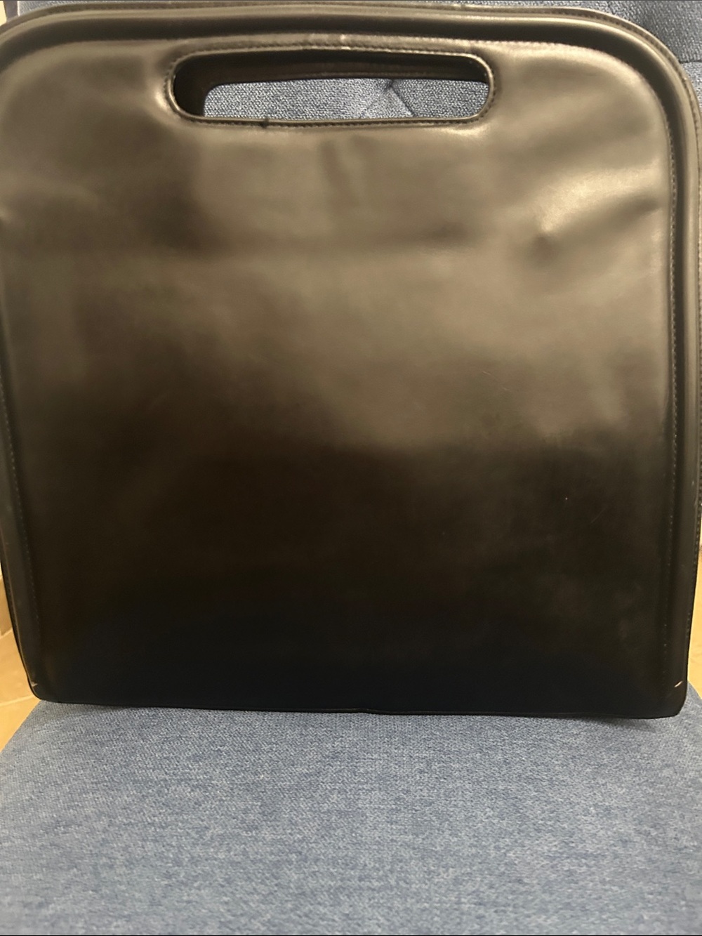 Yohji Yamamoto Black Smooth Leather Handheld Briefcase